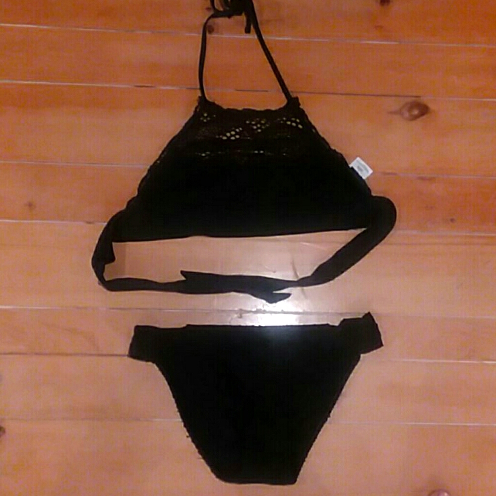 Black lace swimsuit